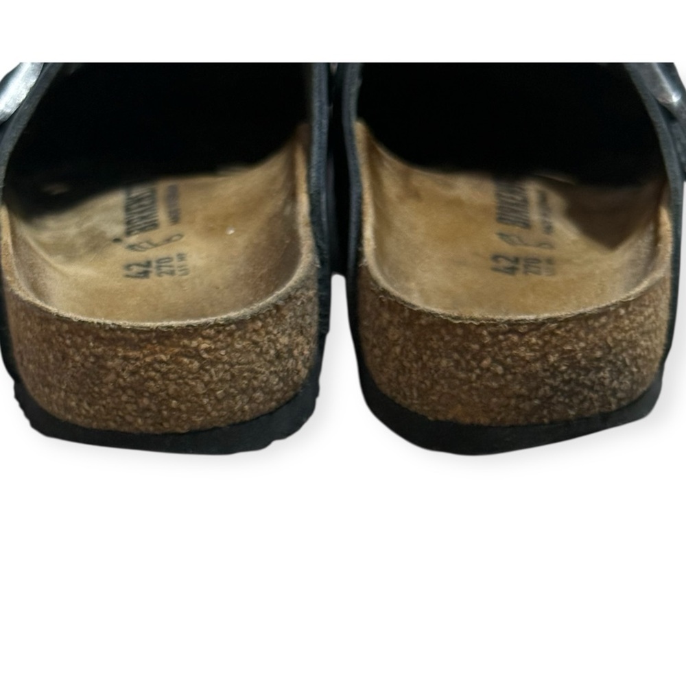Birkenstock Boston 
Oiled Leather - Black 
Unisex Size 42 
Men’s 9
Women’s 11 - Picture 9 of 14
